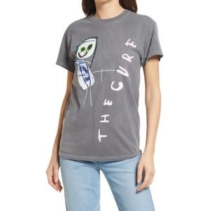 The Cure Music Band Women's Officially Licensed Vintage Wash Doodle Tee T-Shirt